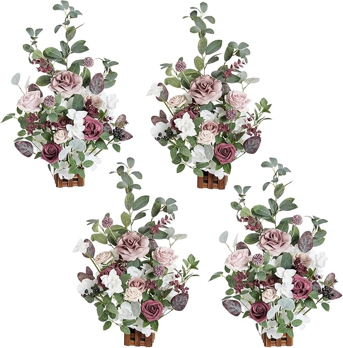 👰Artificial Flowers Wedding Aisle Runner Chair Decorations