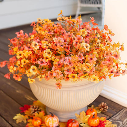 💐12PCS Artificial UV-resistant flowers: suitable for patios, porches and balconies-F Orange Yellow