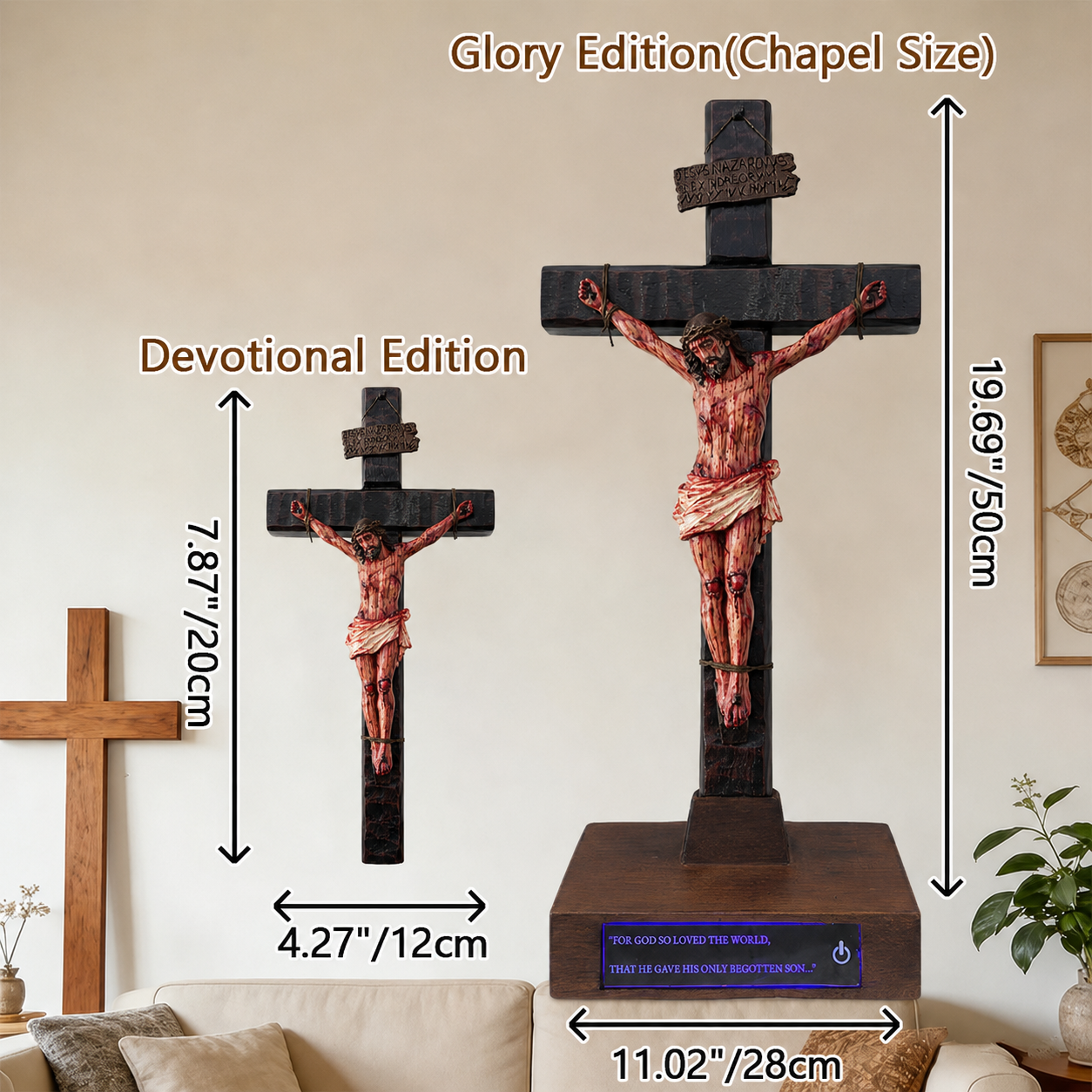 ✝️ Hand-carved Blessed Jesus Crucifix