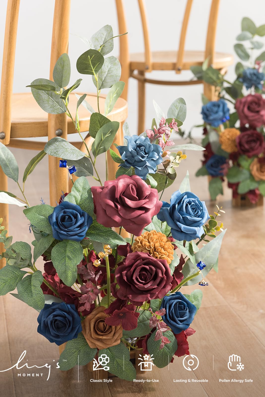 👰Artificial Flowers Wedding Aisle Runner Chair Decorations