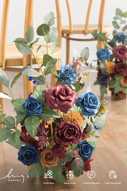 👰Artificial Flowers Wedding Aisle Runner Chair Decorations