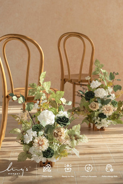 👰Artificial Flowers Wedding Aisle Runner Chair Decorations