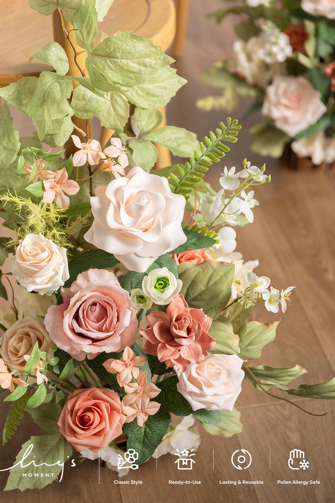 👰Artificial Flowers Wedding Aisle Runner Chair Decorations