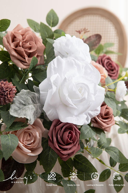 🍃Green Artificial Flower Garland Floral Swags Centerpieces White Wedding Arch Flower