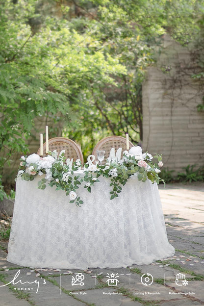 🍃Green Artificial Flower Garland Floral Swags Centerpieces White Wedding Arch Flower