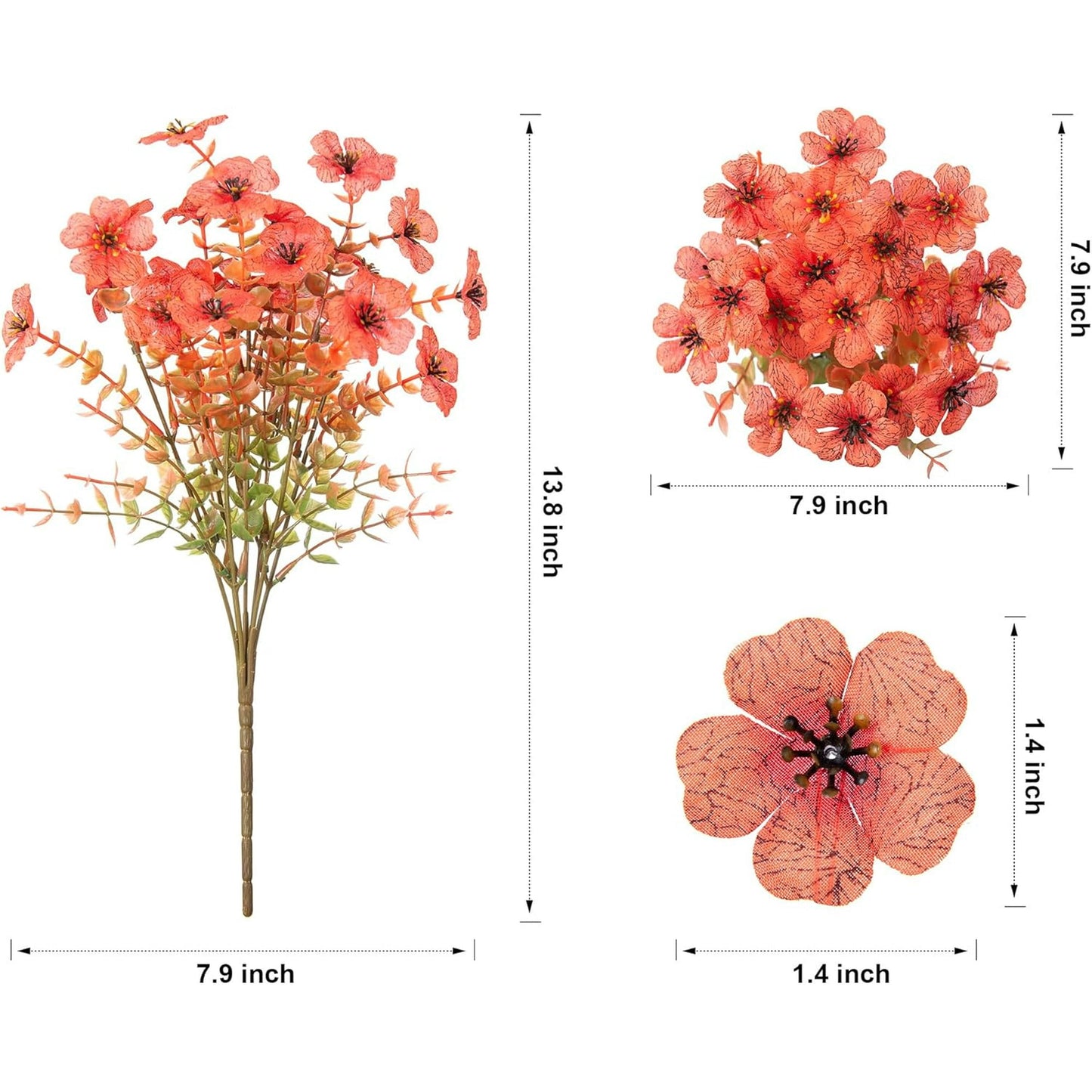 💐12PCS Artificial UV-resistant flowers: suitable for patios, porches and balconies-F Orange Yellow