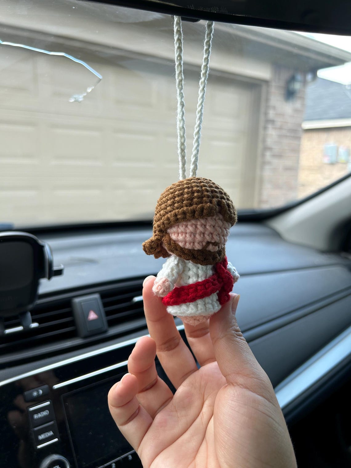 Crochet Mini Jesus Keychain (Hanging)