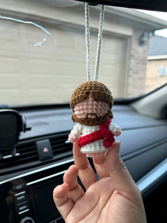 Crochet Mini Jesus Keychain (Hanging)